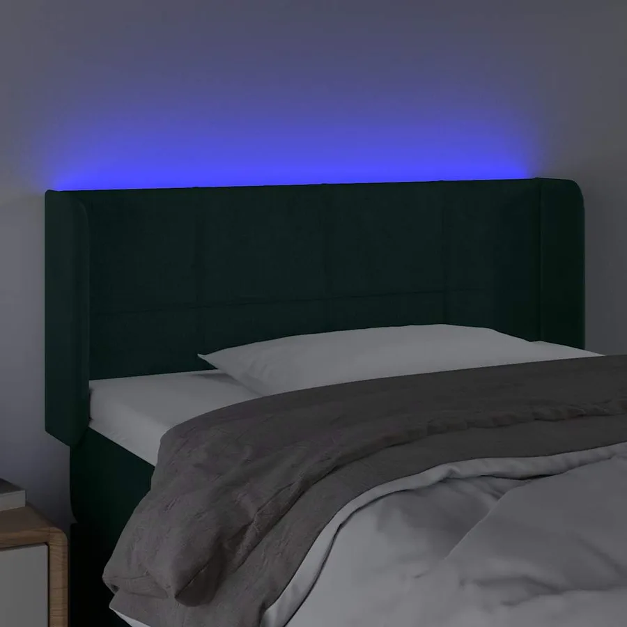 Tête de lit à LED Vert foncé 83x16x78/88 cm Velours - 4