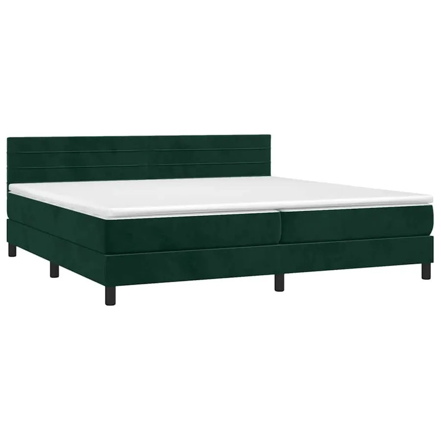 Sommier à lattes de lit avec matelas LED Vert foncé 200x200 cm - 3