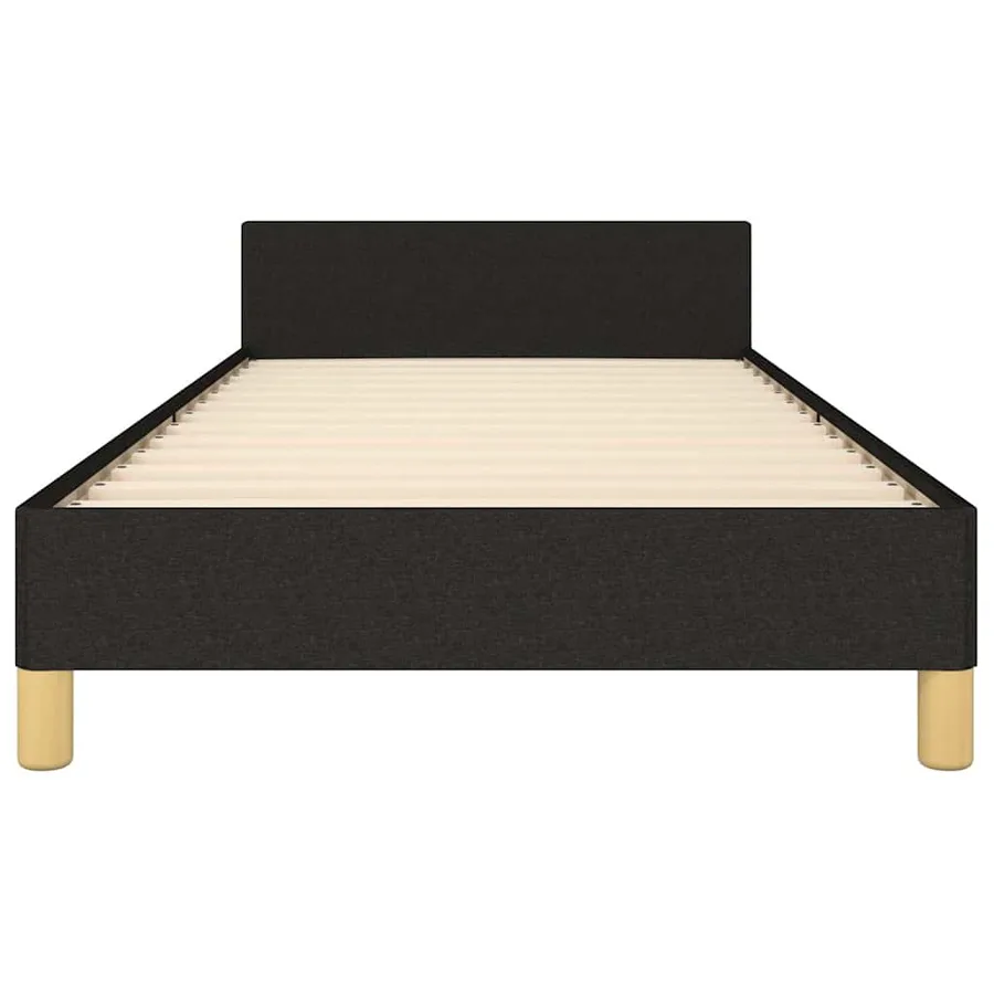 Cadre de lit sans matelas noir 100x200 cm tissu - 6
