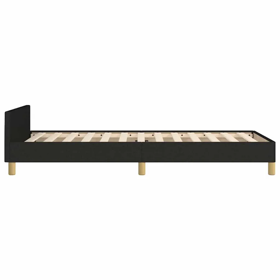 Cadre de lit sans matelas noir 100x200 cm tissu - 7