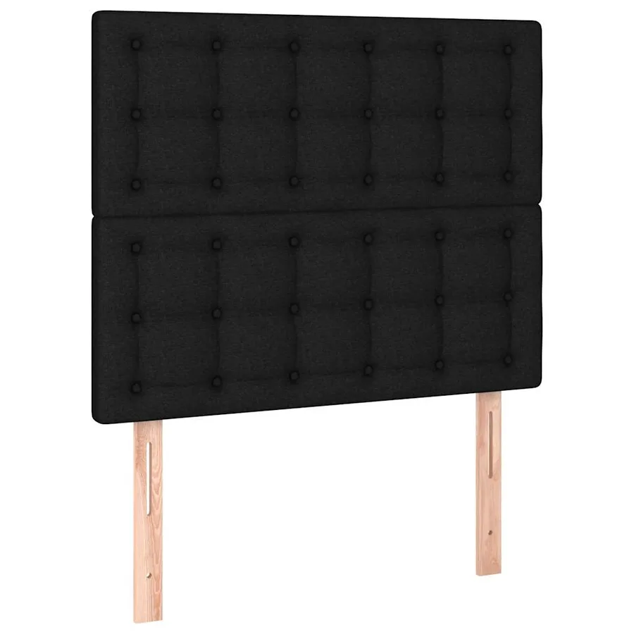 Cadre de lit sans matelas noir 100x200 cm tissu - 9