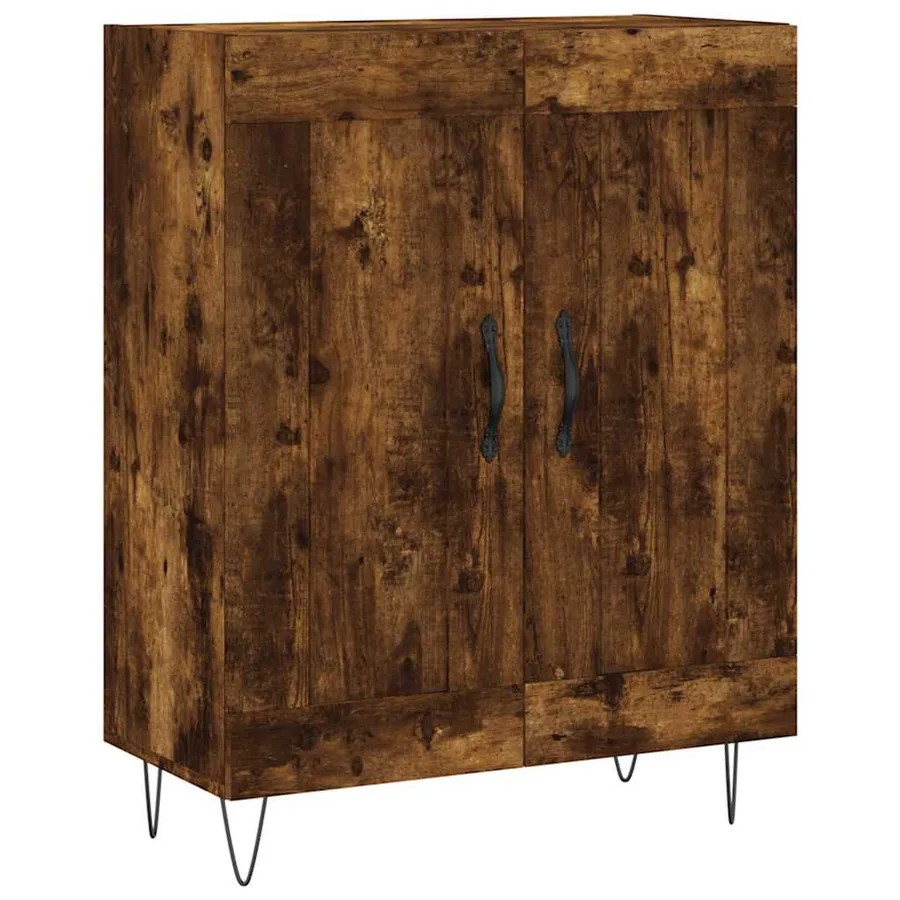 Buffet chêne fumé 69,5x34x90 cm bois d'ingénierie - 2