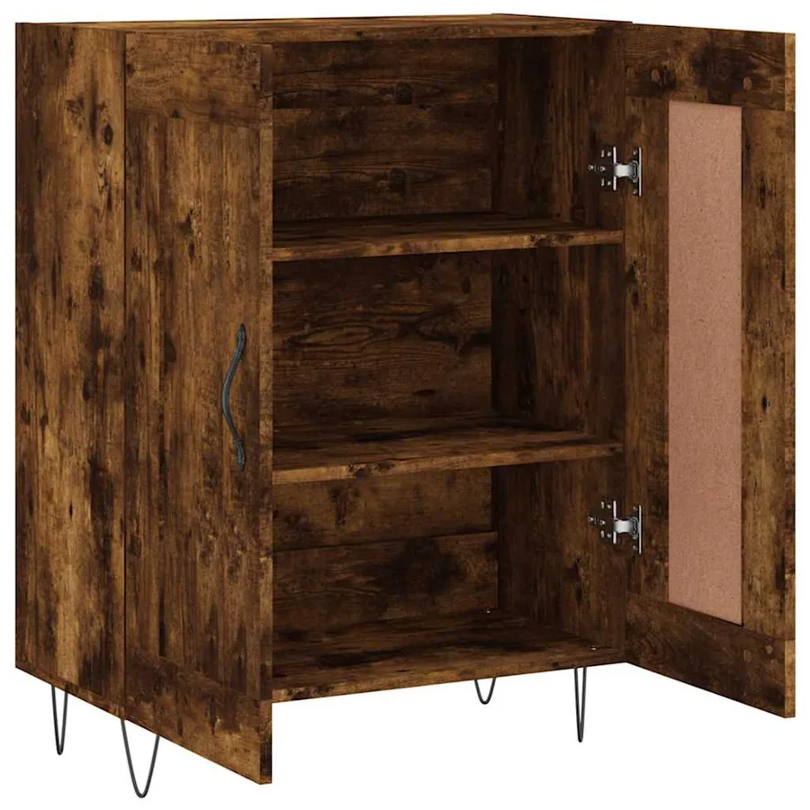 Buffet chêne fumé 69,5x34x90 cm bois d'ingénierie - 5