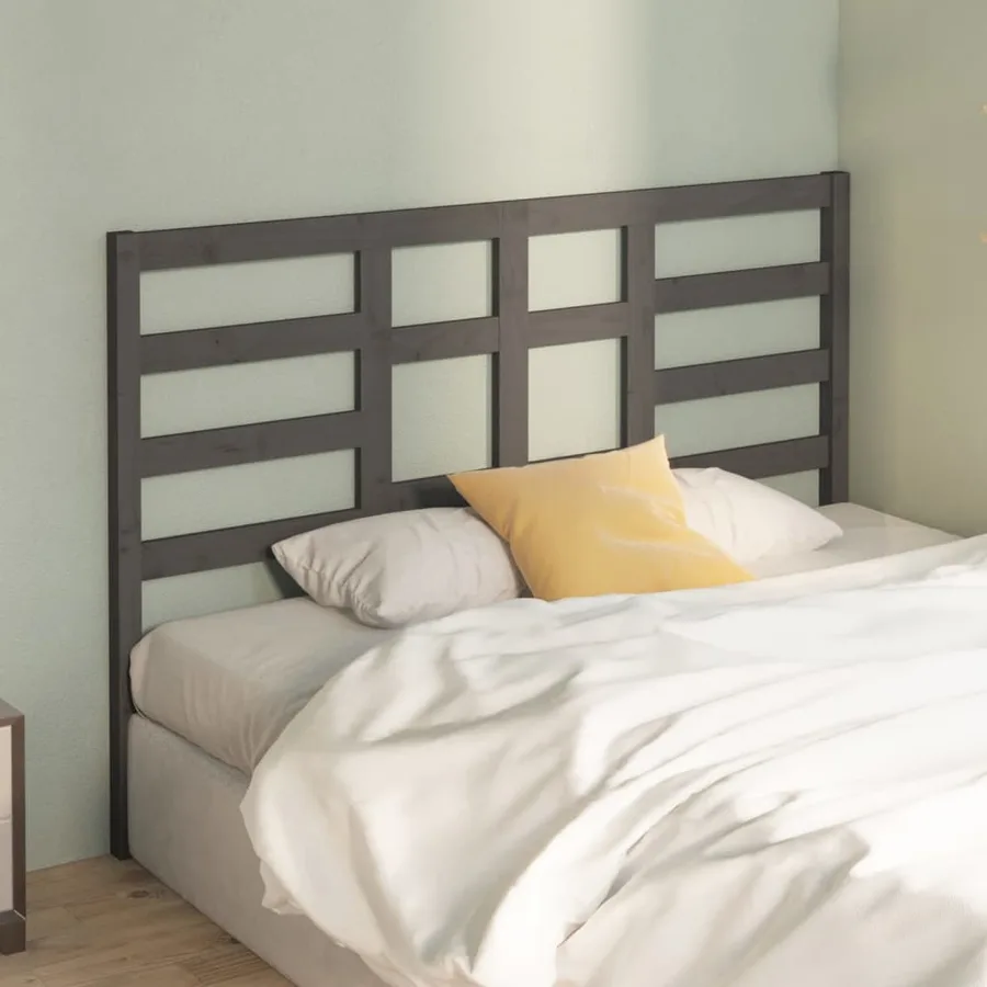 Tête de lit Gris 141x4x104 cm Bois massif de pin - 3