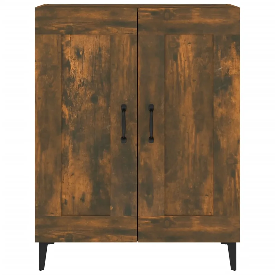 Buffet chêne fumé 69,5x34x90 cm bois d'ingénierie - 6