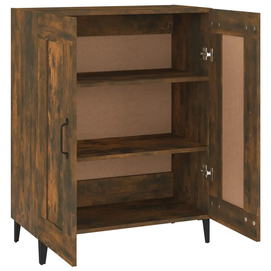 Buffet chêne fumé 69,5x34x90 cm bois d'ingénierie - 7