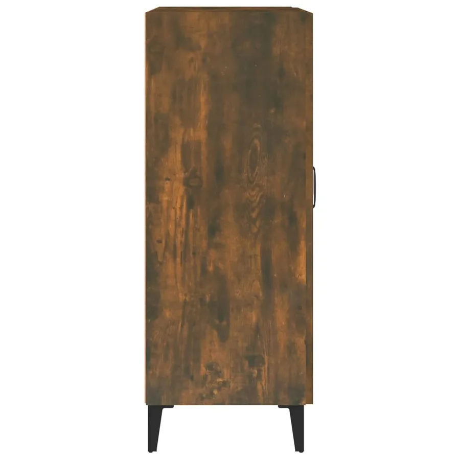 Buffet chêne fumé 69,5x34x90 cm bois d'ingénierie - 8
