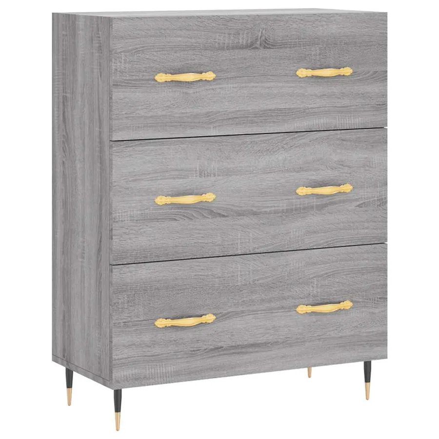 Buffet haut Sonoma gris 69,5x34x180 cm Bois d'ingénierie - 7