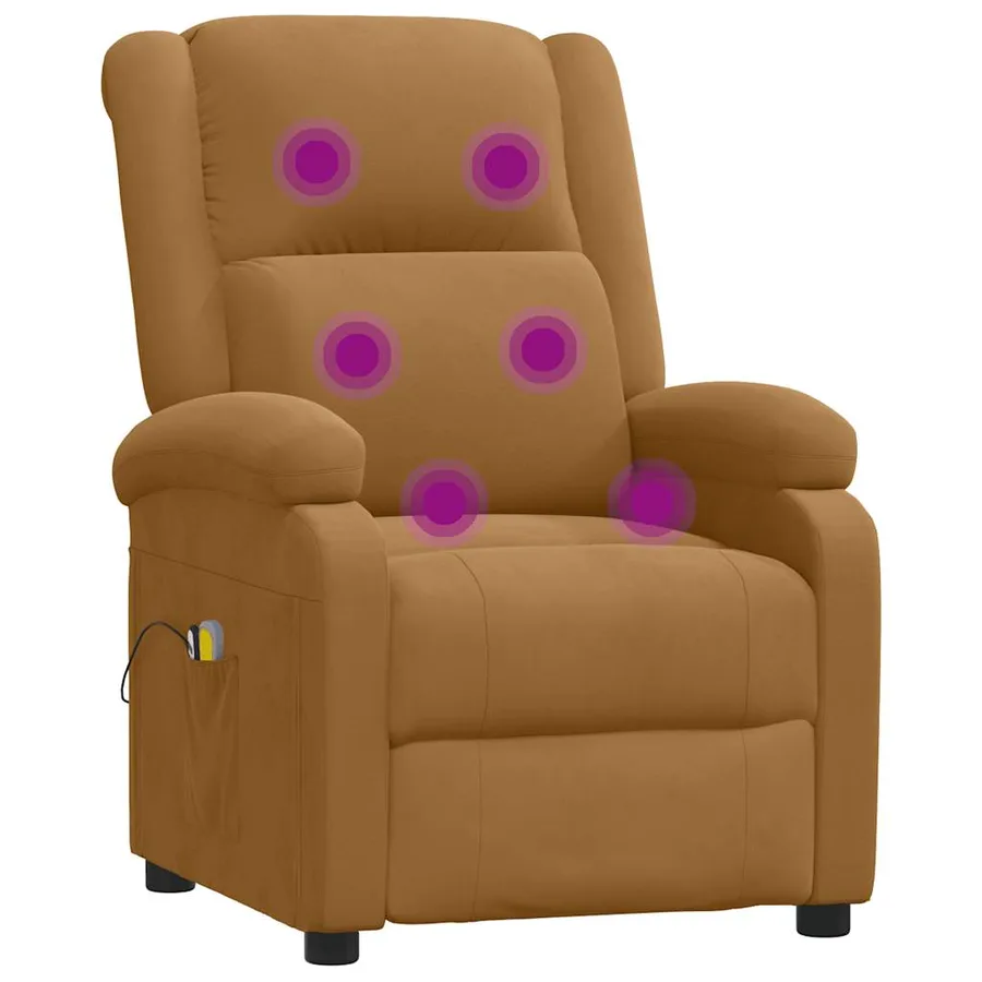 Fauteuil électrique de massage Marron Velours - 8