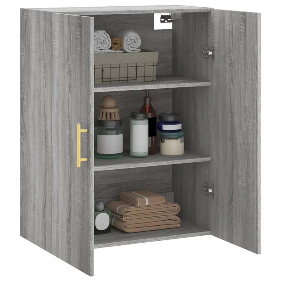 Armoire murale sonoma gris 69,5x34x90 cm - 5