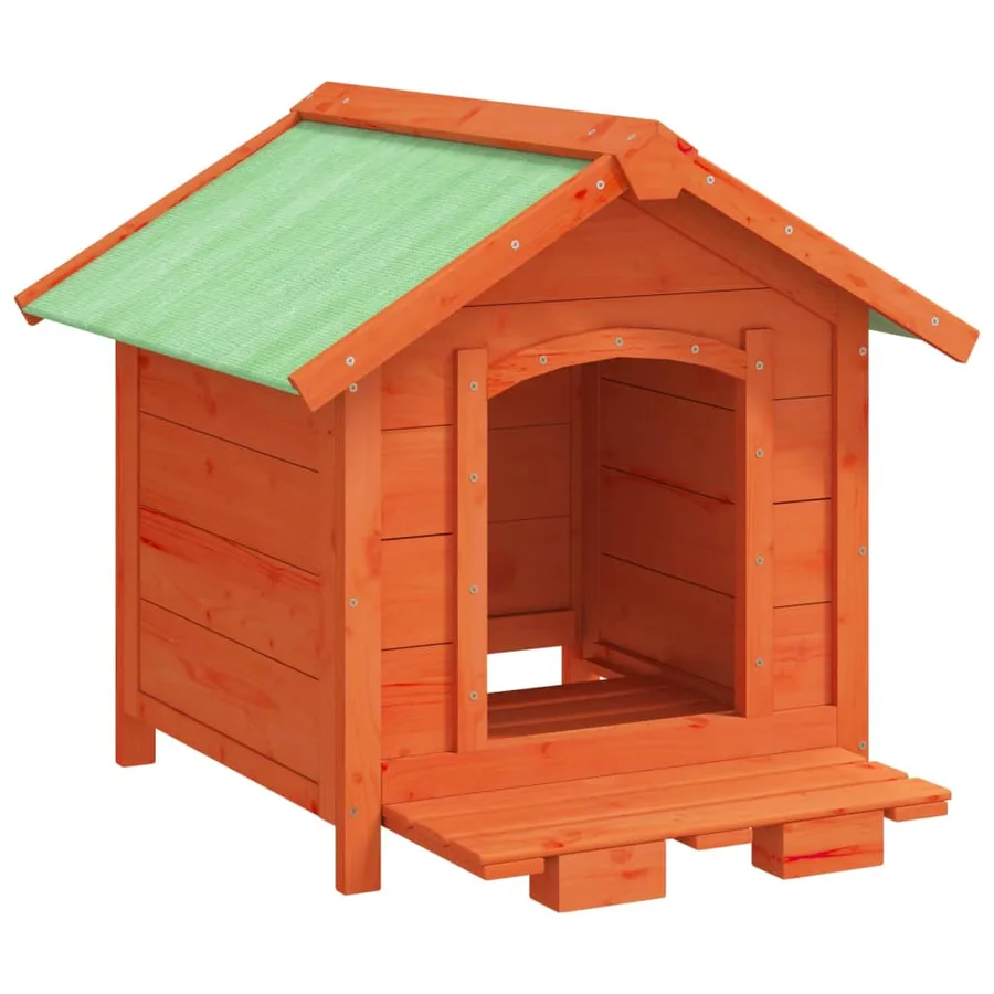 Chenil marron 65x65x61,5 cm bois de pin solide - 4