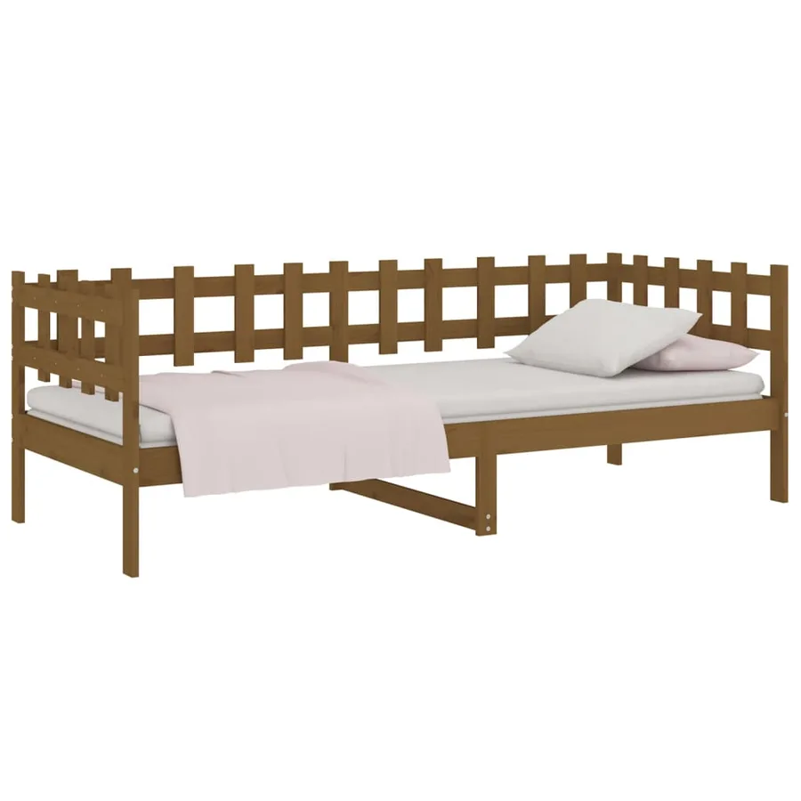 Lit de jour sans matelas marron miel 90x200 cm bois pin massif - 3