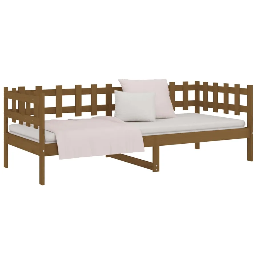 Lit de jour sans matelas marron miel 90x200 cm bois pin massif - 6