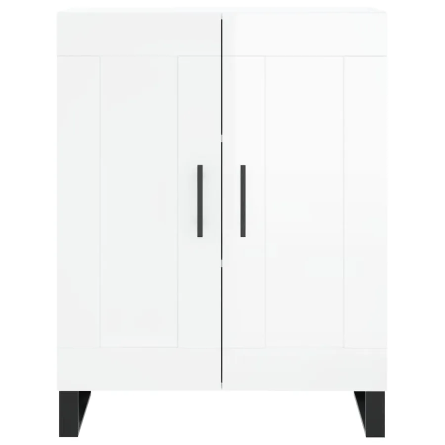 Buffet Blanc brillant 69,5x34x90 cm Bois d'ingénierie - 5