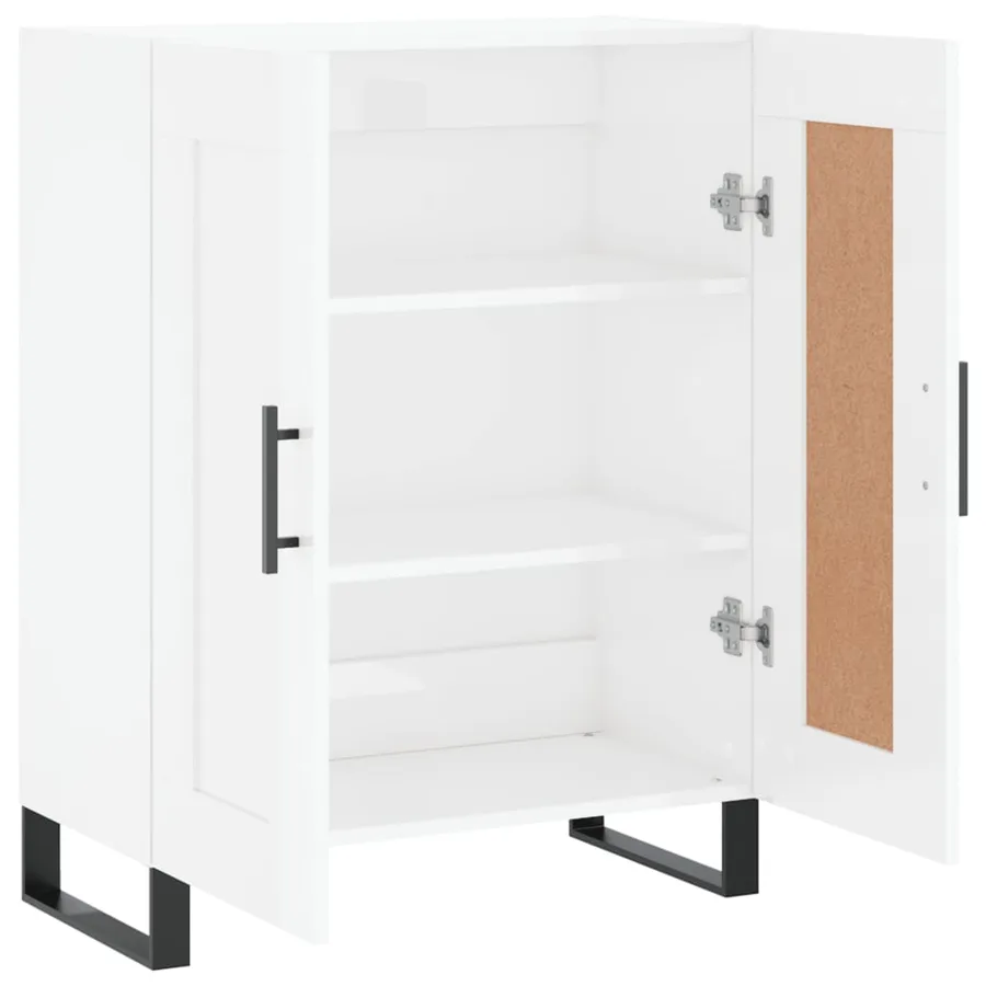 Buffet Blanc brillant 69,5x34x90 cm Bois d'ingénierie - 6