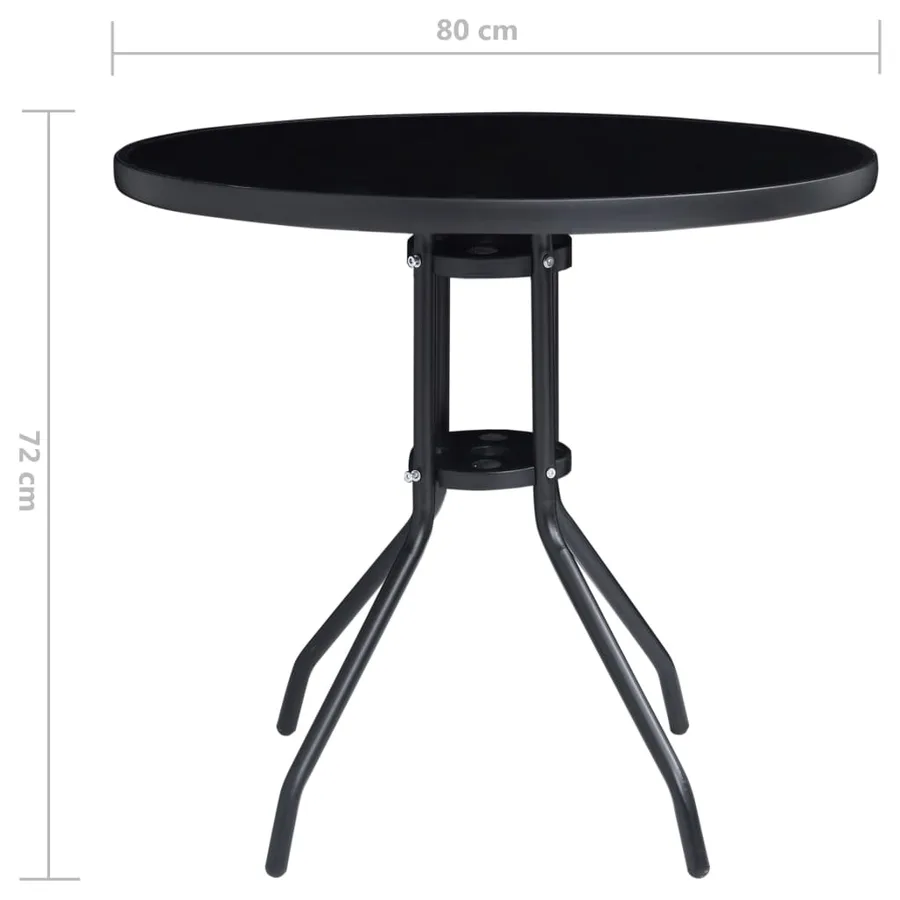 Ensemble de bistro 5 pcs noir et anthracite - 10