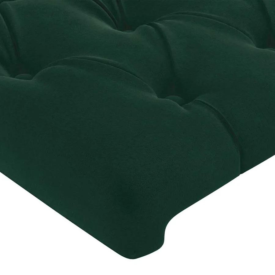 Cadre de lit sans matelas vert foncé 100x200 cm velours - 10