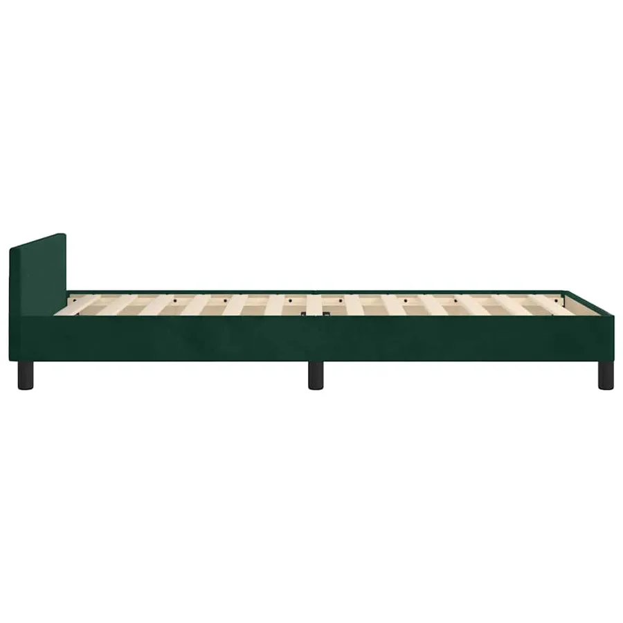 Cadre de lit sans matelas vert foncé 100x200 cm velours - 8