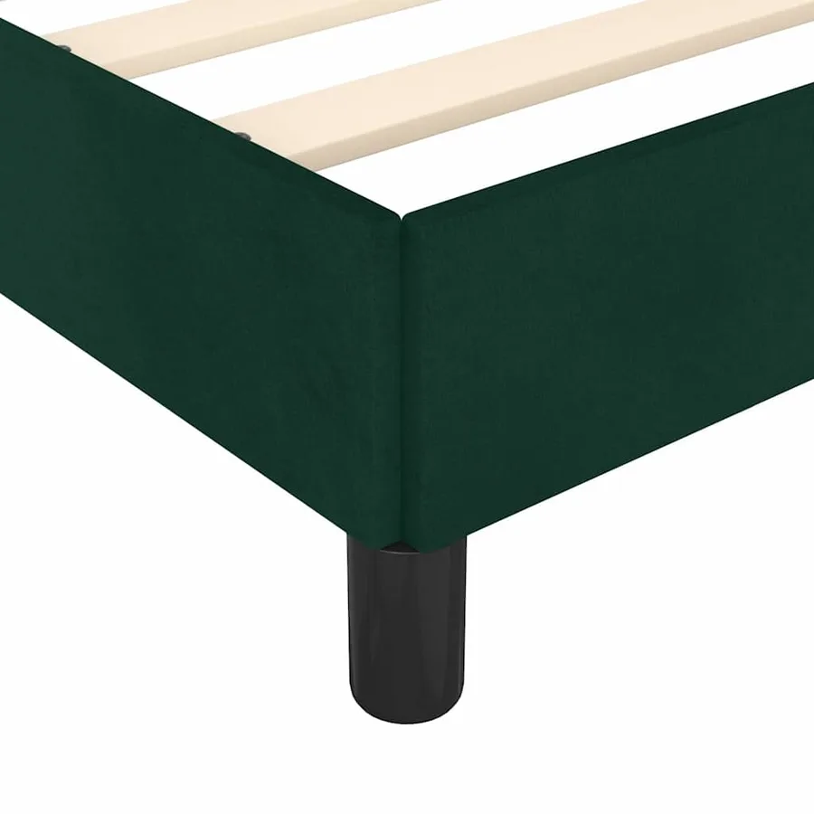 Cadre de lit sans matelas vert foncé 100x200 cm velours - 9