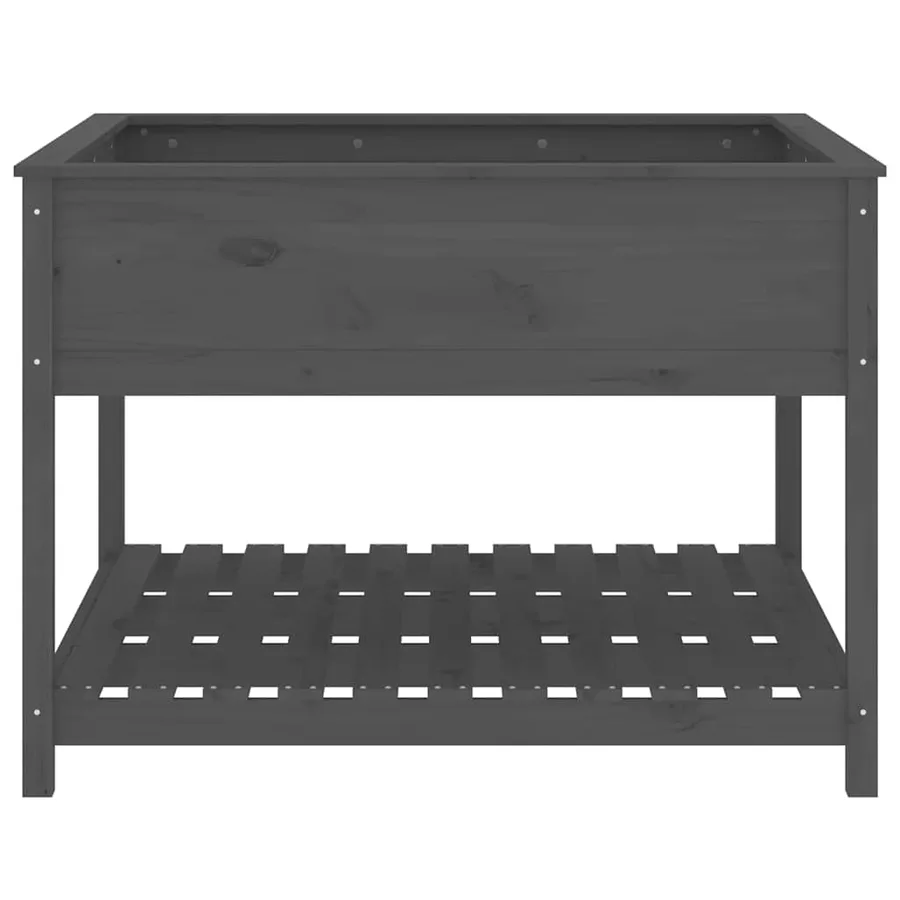 Jardinière et étagère Gris 111,5x111,5x81 cm Bois massif de pin - 5