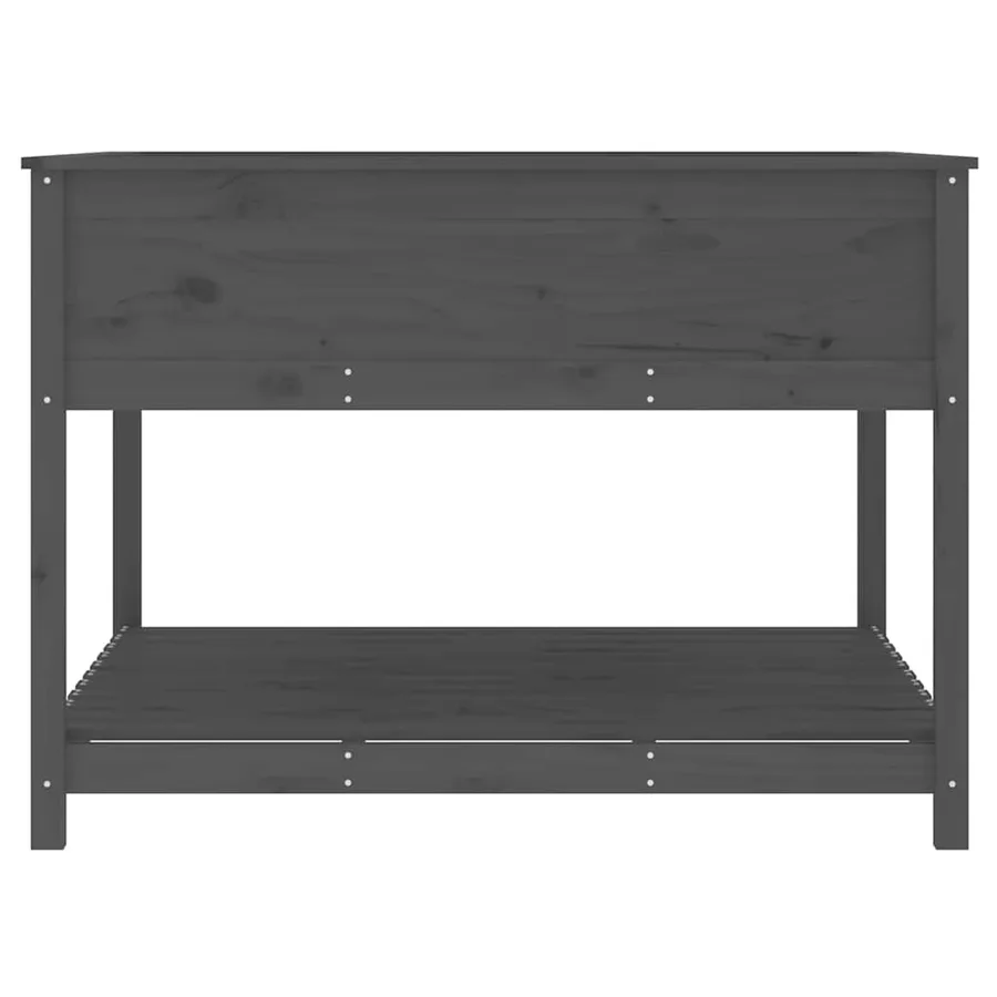 Jardinière et étagère Gris 111,5x111,5x81 cm Bois massif de pin - 6