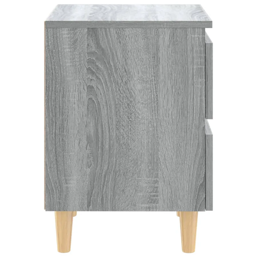 Tables de chevet pieds en bois 2 pcs Sonoma gris 40x35x50 cm - 5
