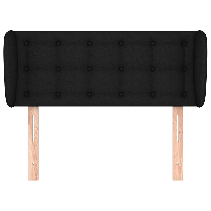 Tête de lit avec oreilles Noir 83x23x78/88 cm Tissu - 3