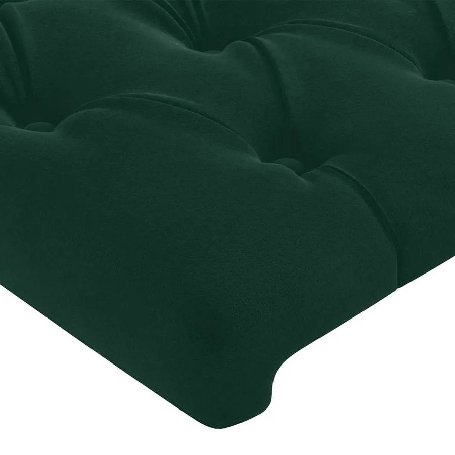Cadre de lit sans matelas vert foncé 120x200 cm velours - 10