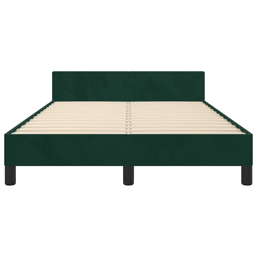 Cadre de lit sans matelas vert foncé 120x200 cm velours - 6
