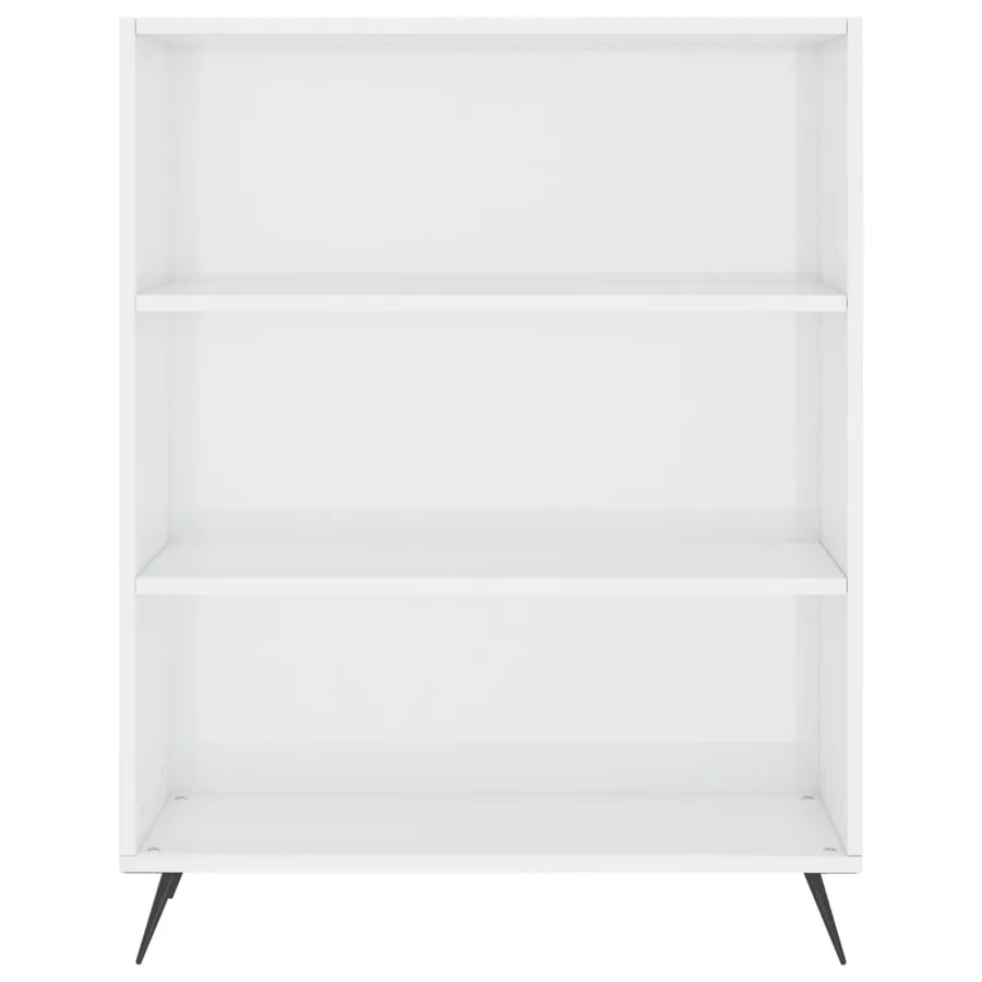 Buffet blanc brillant 69,5x32,5x180 cm bois d'ingénierie - 4