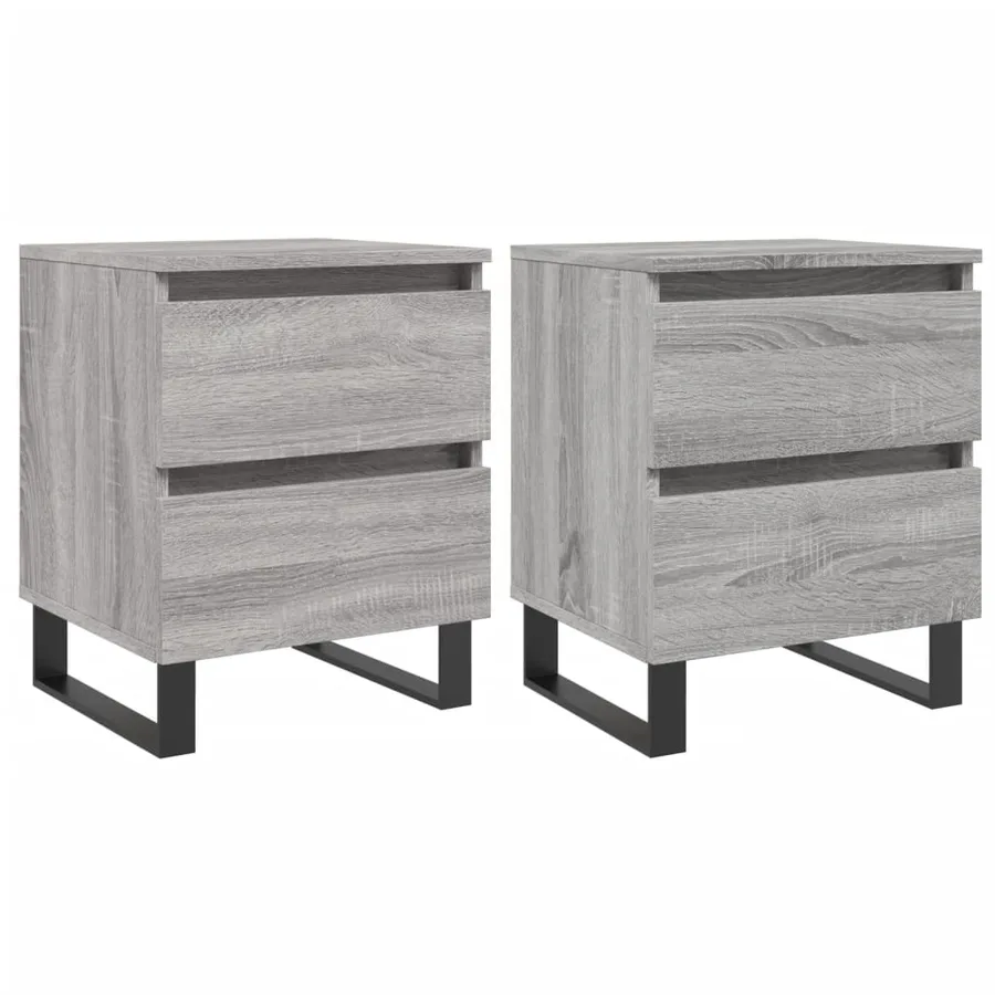 Tables de chevet 2 pcs sonoma gris 40x35x50 cm bois ingénierie - 2
