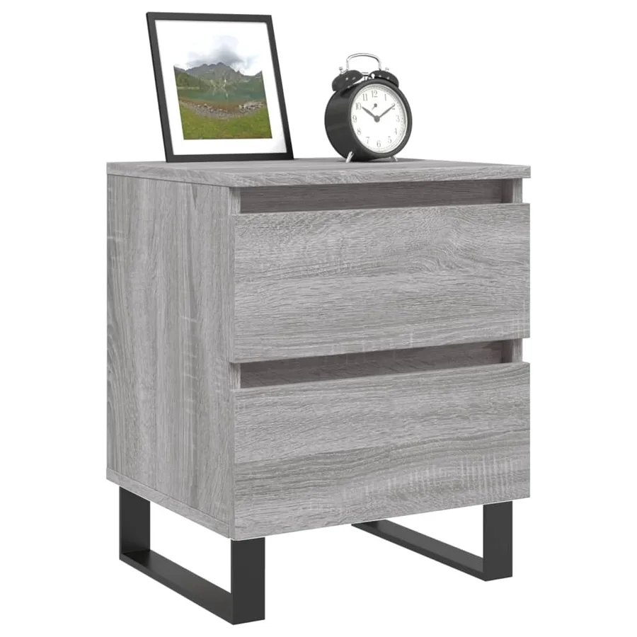 Tables de chevet 2 pcs sonoma gris 40x35x50 cm bois ingénierie - 3
