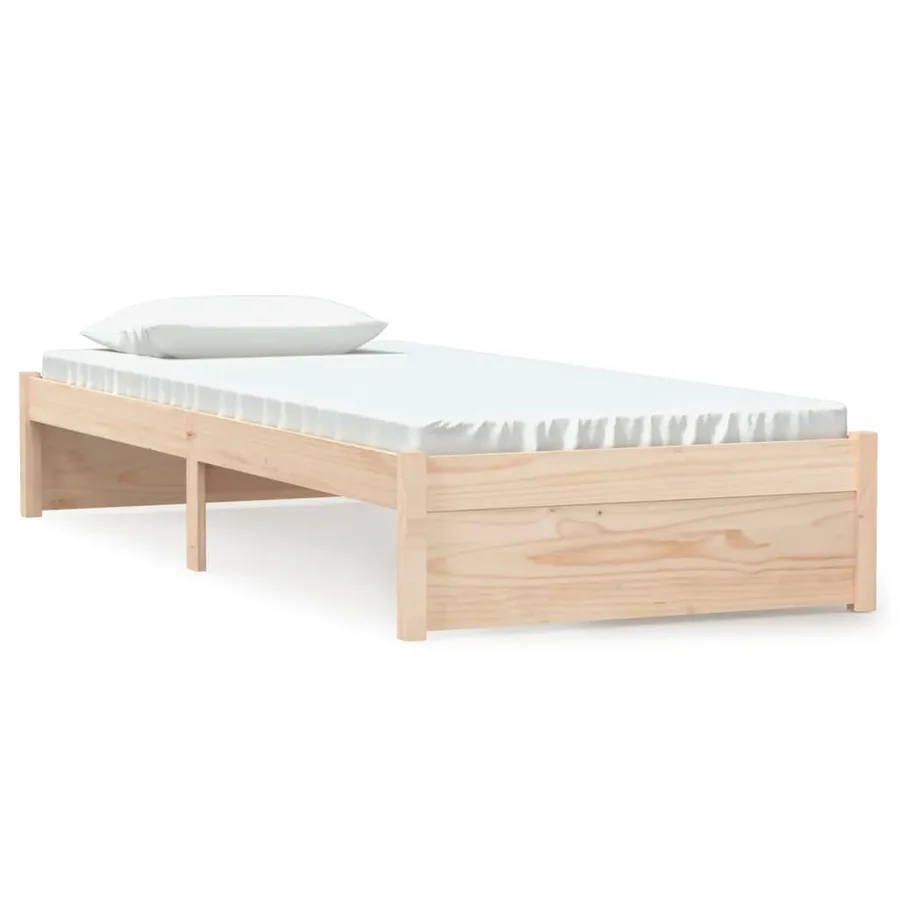 Cadre de lit sans matelas bois massif 75x190 cm - 2