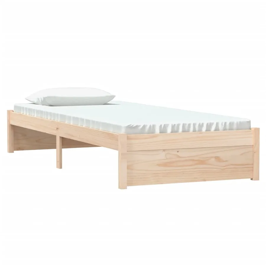 Cadre de lit sans matelas bois massif 75x190 cm - 3