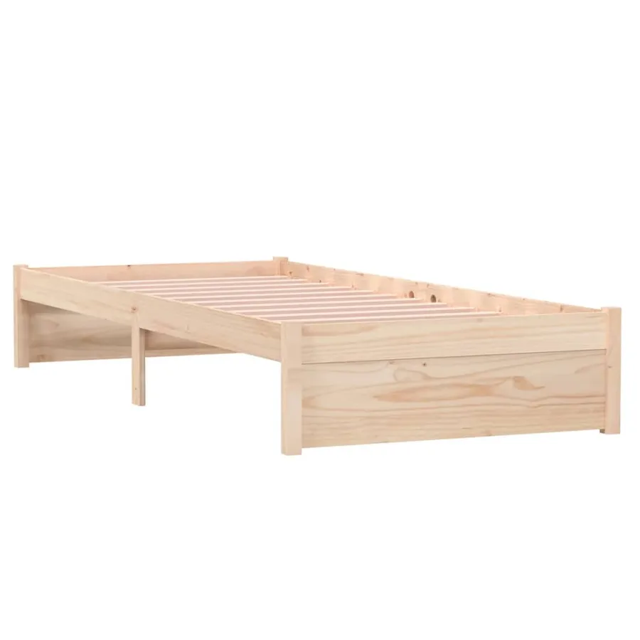 Cadre de lit sans matelas bois massif 75x190 cm - 4