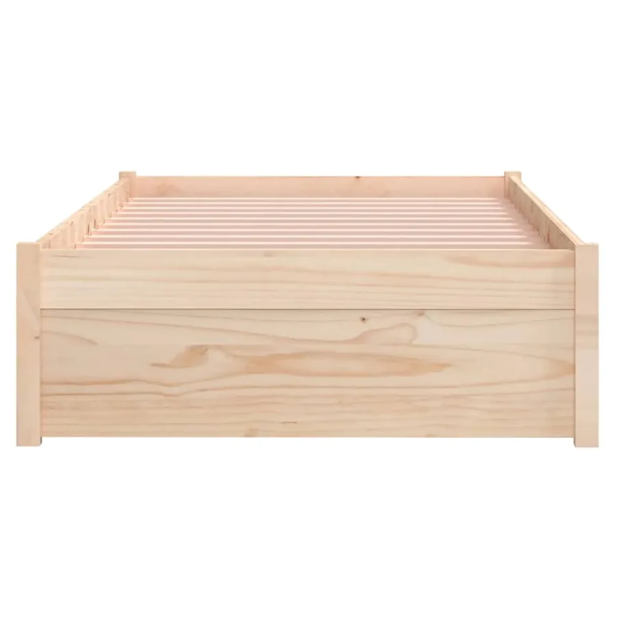 Cadre de lit sans matelas bois massif 75x190 cm - 5