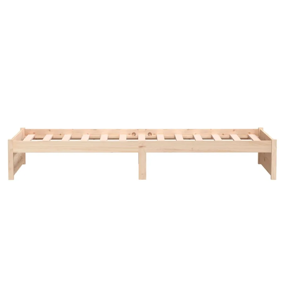 Cadre de lit sans matelas bois massif 75x190 cm - 6