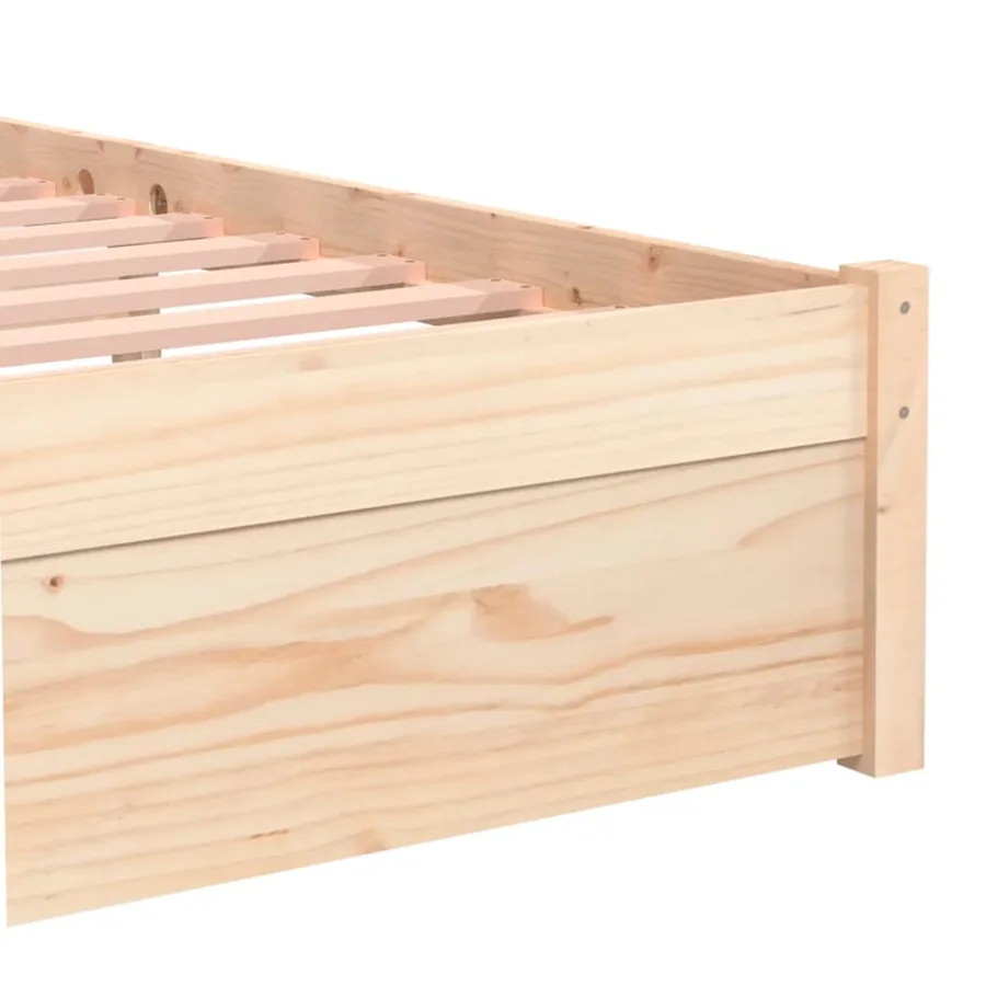Cadre de lit sans matelas bois massif 75x190 cm - 7