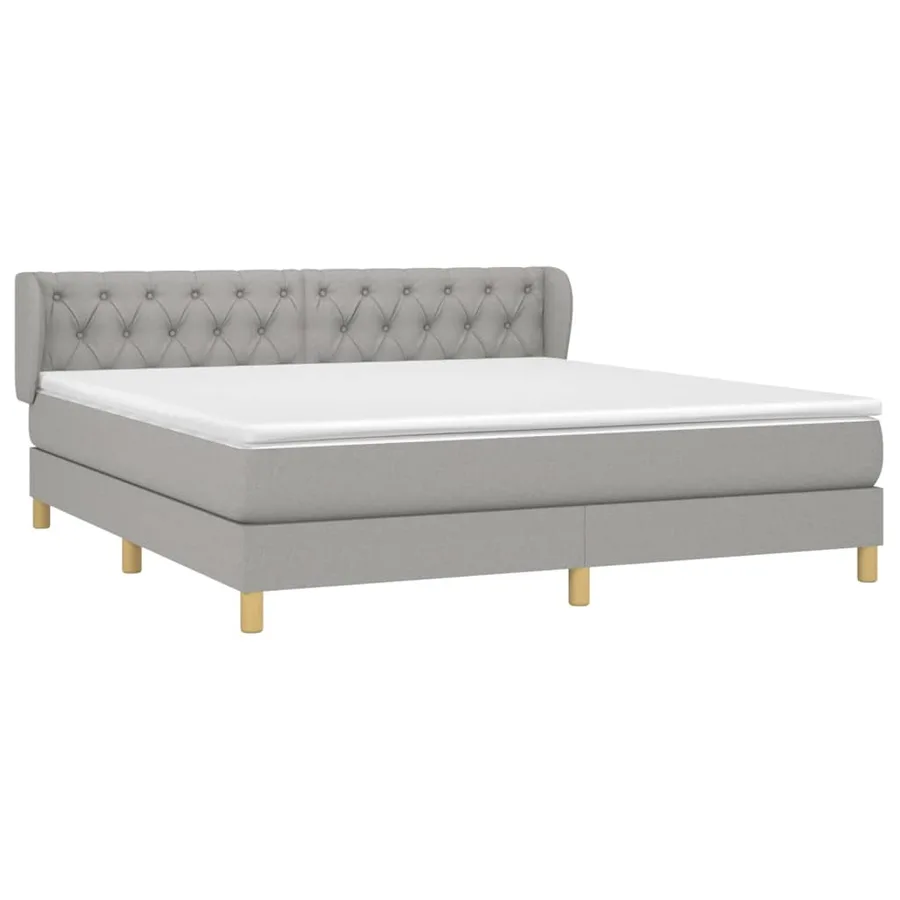 Sommier à lattes de lit avec matelas Gris clair 160x200cm Tissu - 3