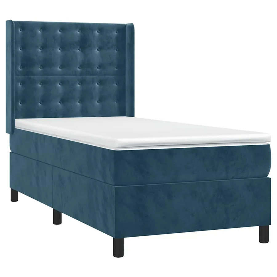 Sommier à lattes de lit avec matelas Bleu foncé 90x200 cm - 3