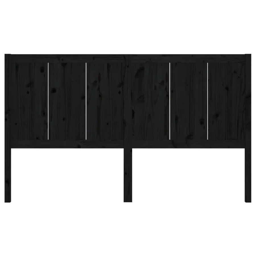 Tête de lit Noir 205,5x4x100 cm Bois massif de pin - 4