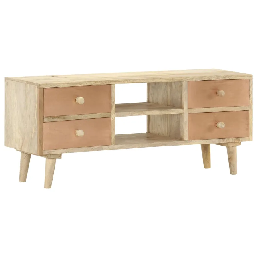 Meuble TV 110x30x45 cm Bois de manguier solide - 10