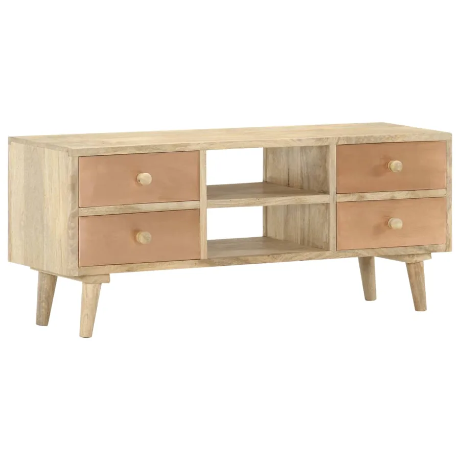 Meuble TV 110x30x45 cm Bois de manguier solide - 12