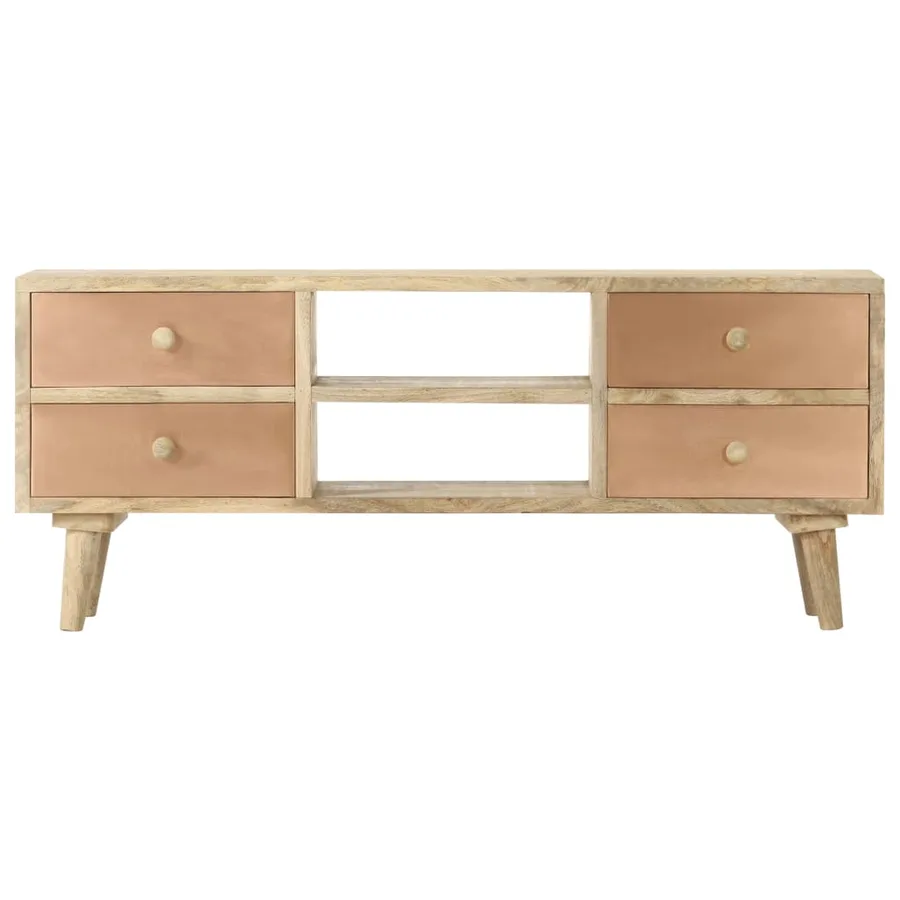 Meuble TV 110x30x45 cm Bois de manguier solide - 2