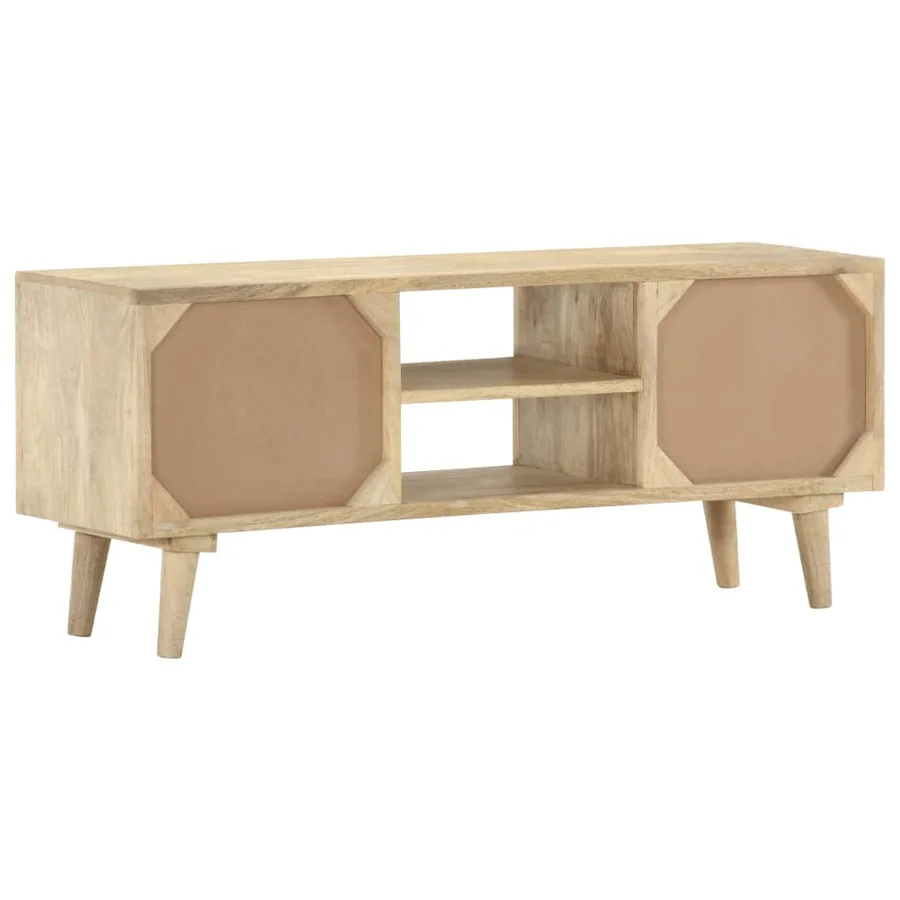 Meuble TV 110x30x45 cm Bois de manguier solide - 4