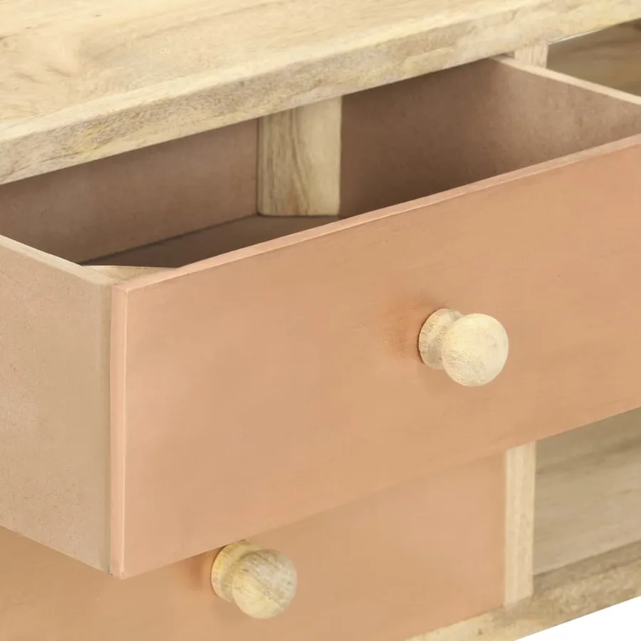 Meuble TV 110x30x45 cm Bois de manguier solide - 7