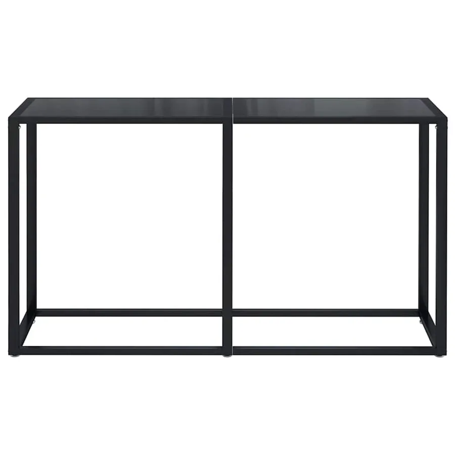 Table console Noir 140x35x75,5 cm Verre trempé - 3