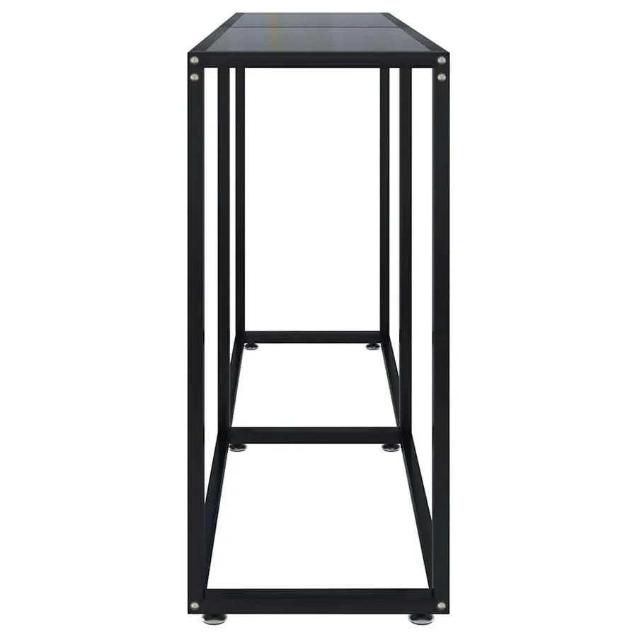 Table console Noir 140x35x75,5 cm Verre trempé - 4