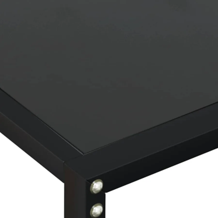 Table console Noir 140x35x75,5 cm Verre trempé - 5