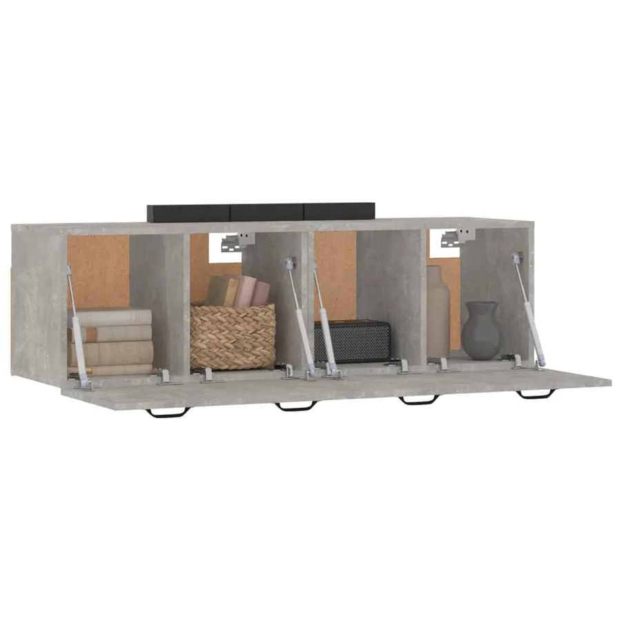 Armoires murales 2pcs Gris béton 80x35x36,5cm Bois d'ingénierie - 4